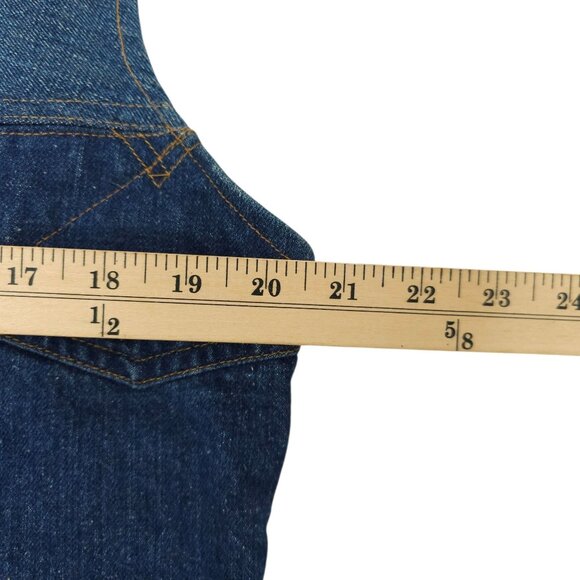 Levis Fresh Produce Patchwork Denim Vest L Buckle Back Vintage 70s Button Front - Picture 10 of 16